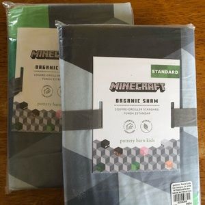 Pottery Barn Minecraft organic cotton shams NEW